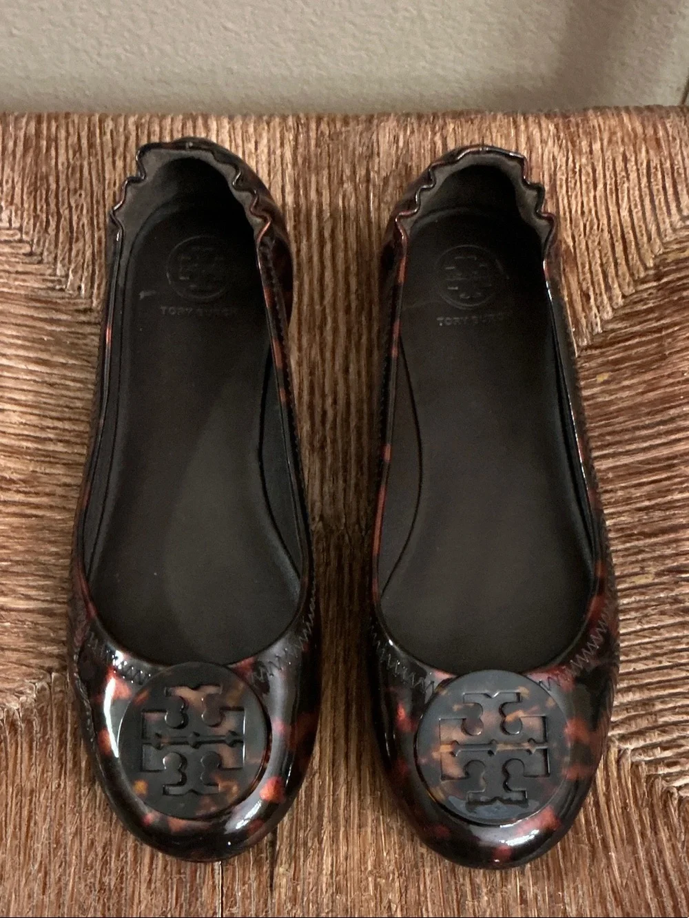 Tory Burch Tortoiseshell Patent Reva Ballet Flats